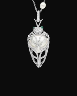 Necklaces & Pendants^Paspaley Diamond Cicada Pearl Pendant | 16mm Oval Pearl, Diamonds, and White Gold WhiteGold