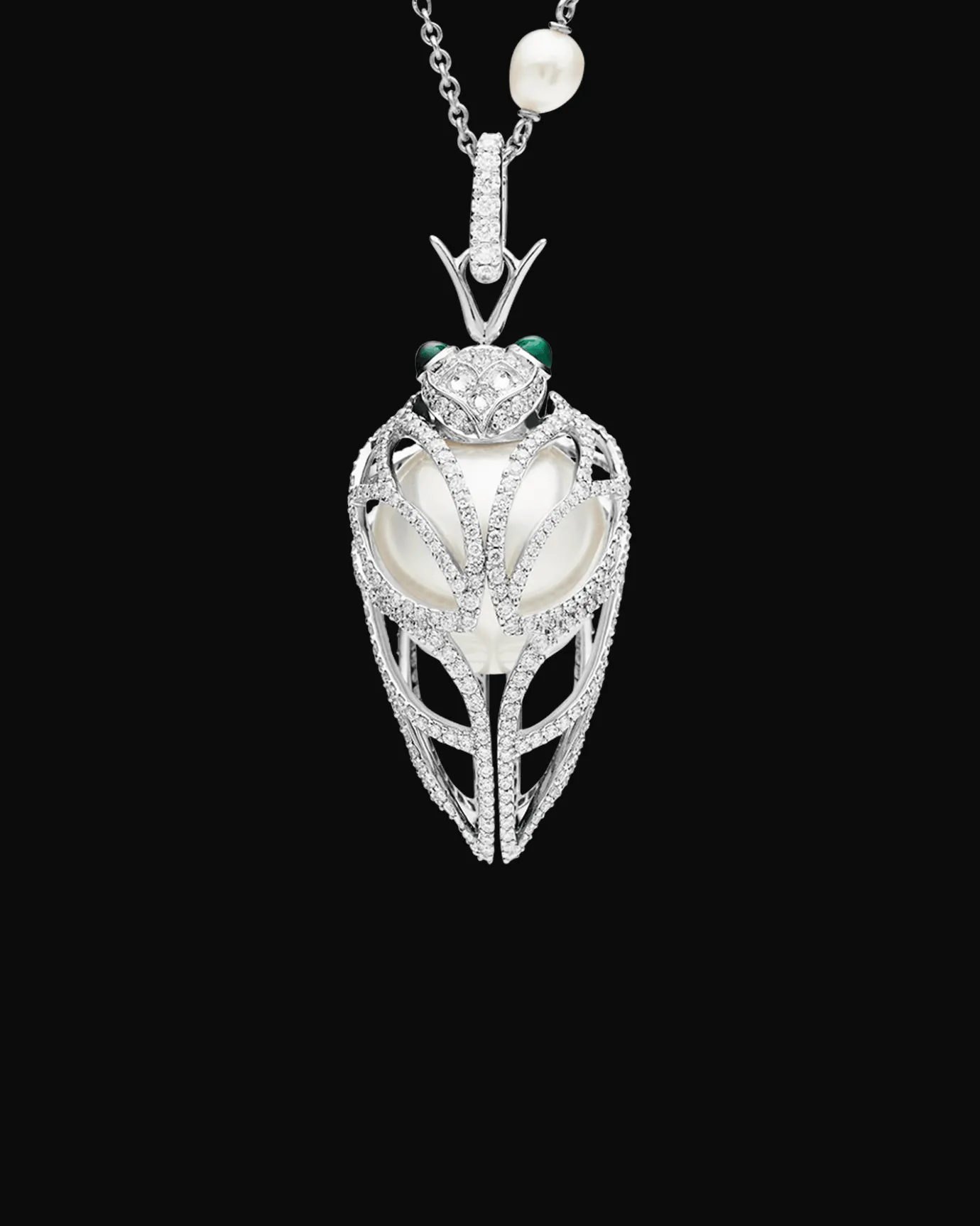 Necklaces & Pendants^Paspaley Diamond Cicada Pearl Pendant | 16mm Oval Pearl, Diamonds, and White Gold WhiteGold