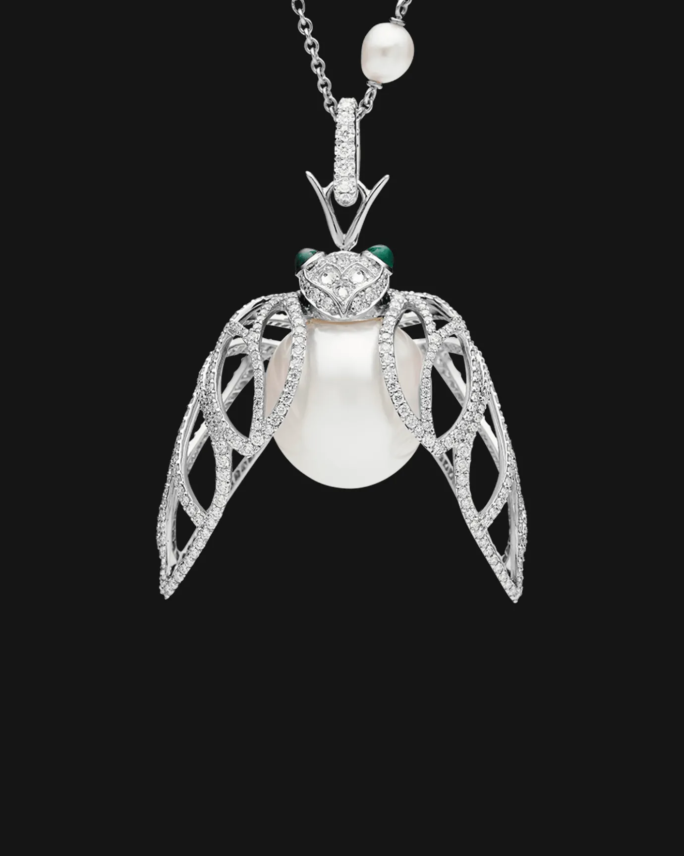 Necklaces & Pendants^Paspaley Diamond Cicada Pearl Pendant | 16mm Oval Pearl, Diamonds, and White Gold WhiteGold