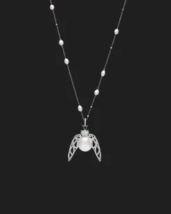 Necklaces & Pendants^Paspaley Diamond Cicada Pearl Pendant | 16mm Oval Pearl, Diamonds, and White Gold WhiteGold
