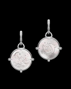 Earrings & Studs^Paspaley Diamond Coin Charm Earrings | Mother of Pearl, Diamonds, and White Gold WhiteGold