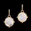 Earrings & Studs^Paspaley Diamond Coin Charm Earrings | Mother of Pearl, Diamonds, and Yellow Gold YellowGold