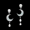 Earrings & Studs^Paspaley Diamond Crescent Moon and Keshi Stud Earrings | 8mm Keshi Pearls, Mother Of Pearl, Diamonds, and White Gold