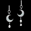 Earrings & Studs^Paspaley Diamond Crescent Moon Earrings | Mother Of Pearl, Diamonds, and White Gold
