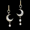Earrings & Studs^Paspaley Diamond Crescent Moon Earrings | Mother Of Pearl, Diamonds, and Yellow Gold