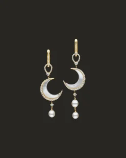 Chains, Charms & Accessories | Earrings & Studs^Paspaley Diamond Crescent Moon Earring Enhancers | Mother of Pearl, Diamonds, and Yellow Gold YellowGold