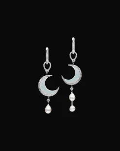 Chains, Charms & Accessories | Earrings & Studs^Paspaley Diamond Crescent Moon Earring Enhancers | Mother of Pearl, Diamonds, and White Gold WhiteGold