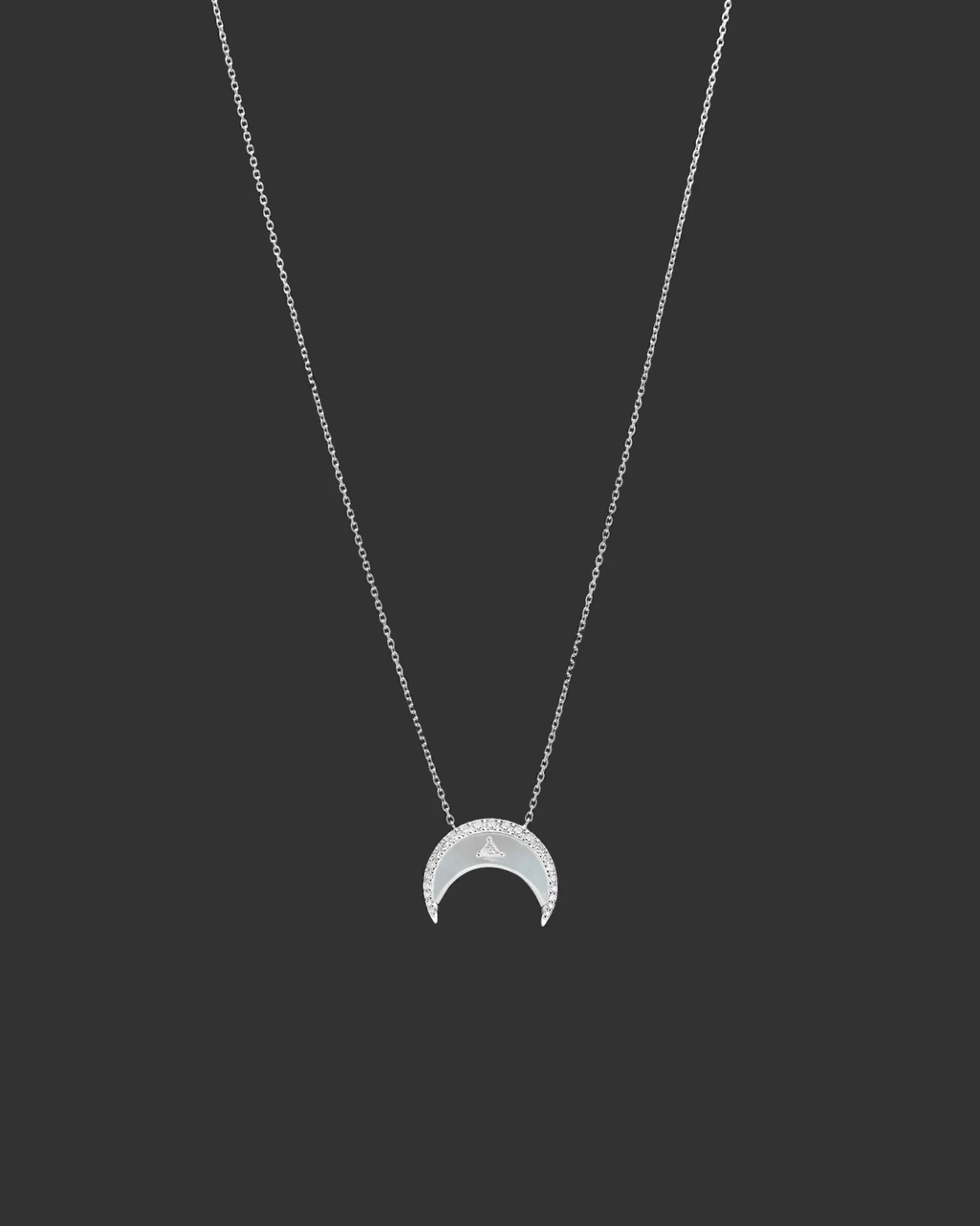 Necklaces & Pendants^Paspaley Diamond Crescent Moon Necklace | Mother of Pearl, Diamonds, and White Gold WhiteGold