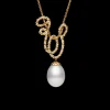Necklaces & Pendants^Paspaley Diamond Entwined Rope Pearl Pendant | 16mm Oval Pearl, Diamonds, and Yellow Gold YellowGold
