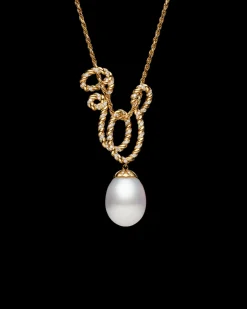 Necklaces & Pendants^Paspaley Diamond Entwined Rope Pearl Pendant | 16mm Oval Pearl, Diamonds, and Yellow Gold YellowGold