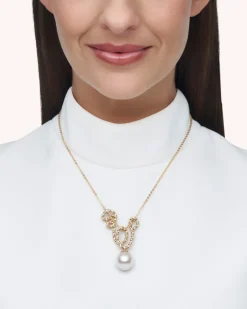 Necklaces & Pendants^Paspaley Diamond Entwined Rope Pearl Pendant | 16mm Oval Pearl, Diamonds, and Yellow Gold YellowGold