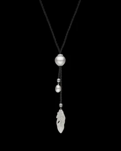 Necklaces & Pendants^Paspaley Diamond Feather Silk Pearl Necklace | 13mm Keshi Pearl, Mother of Pearl, and White Gold WhiteGold