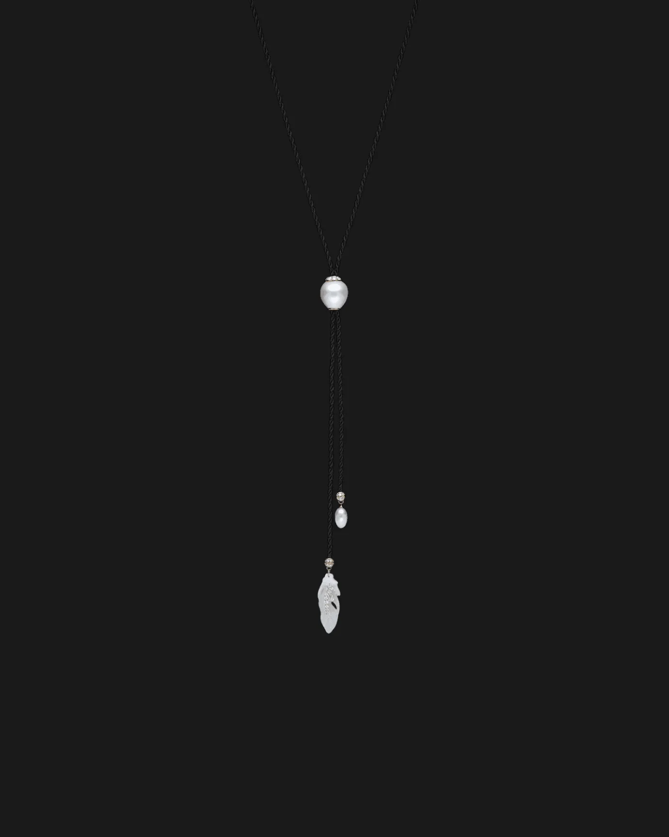 Necklaces & Pendants^Paspaley Diamond Feather Silk Pearl Necklace | 13mm Keshi Pearl, Mother of Pearl, and Yellow Gold YellowGold