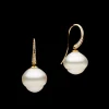 Earrings & Studs^Paspaley Diamond Keel Edge Pearl Earrings | 13mm Circle Pearls, Diamonds, and Yellow Gold YellowGold
