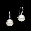 Earrings & Studs^Paspaley Diamond Keel Edge Pearl Earrings | 13mm Circle Pearls, Diamonds, and White Gold WhiteGold