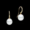 Earrings & Studs^Paspaley Diamond Keel Edge Pearl Earrings | 11mm Oval Pearls, Diamonds, and Yellow Gold YellowGold