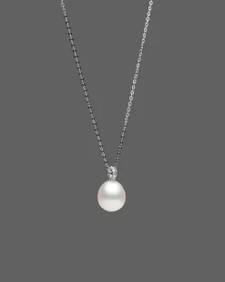Necklaces & Pendants^Paspaley Diamond Keel Edge Pearl Pendant | 12mm Oval Pearl, Diamonds, and White Gold WhiteGold