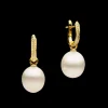 Earrings & Studs^Paspaley Diamond Keel Edge Pearls My Way Earrings | 13mm Oval Pearls, Diamonds, and Yellow Gold YellowGold