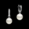 Earrings & Studs^Paspaley Diamond Keel Edge Pearls My Way Earrings | 12mm Round Pearls, Diamonds, and White Gold WhiteGold