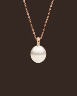 Necklaces & Pendants^Paspaley Diamond Keel Edge Pendant | 12mm Oval Pearl, Diamonds, and Rose Gold RoseGold