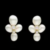 Earrings & Studs^Paspaley Diamond Keshi Cluster Stud Earrings | 7-9mm Keshi Pearls, Diamonds, and Yellow Gold YellowGold