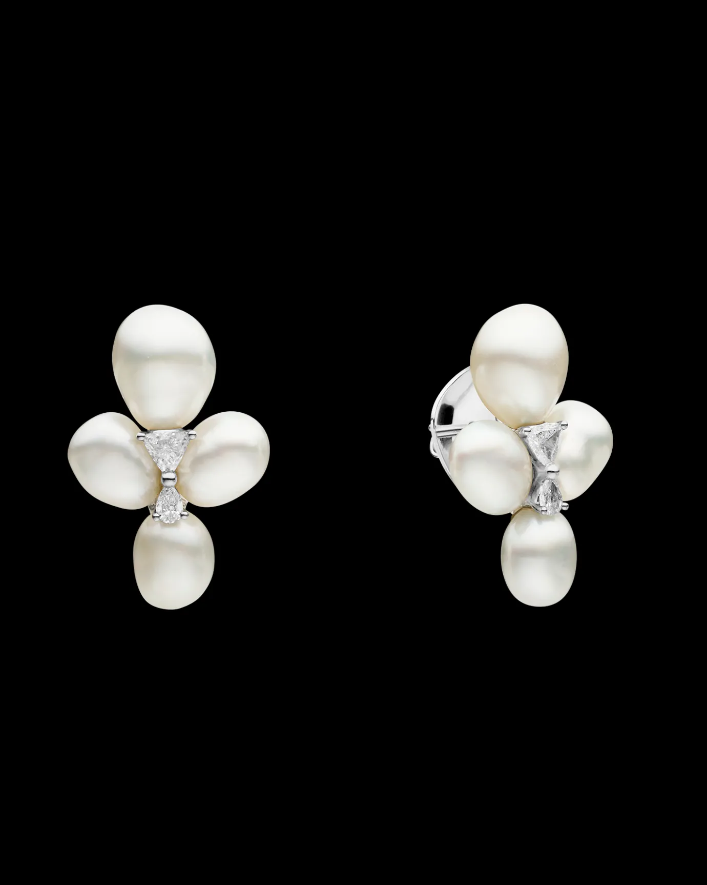 Earrings & Studs^Paspaley Diamond Keshi Cluster Stud Earrings | 7-9mm Keshi Pearls, Diamonds, and Platinum