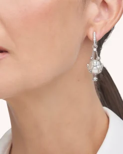 Earrings & Studs^Paspaley Diamond Lavalier Pearl Earrings | 12mm Circle Pearls, Diamonds, and White Gold WhiteGold
