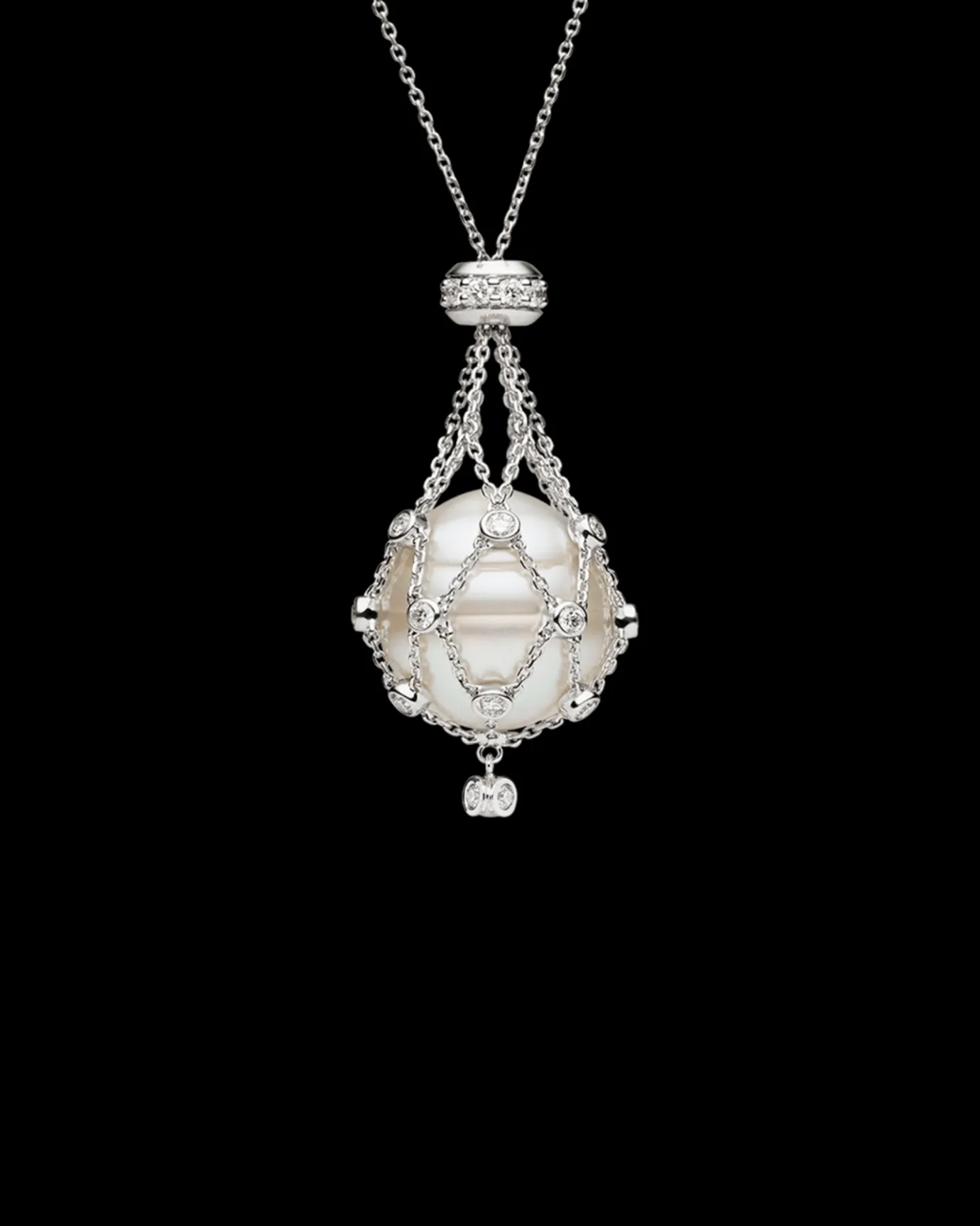 Necklaces & Pendants^Paspaley Diamond Lavalier Pearl Necklace | 15mm Circle Pearl, Diamonds, and White Gold WhiteGold