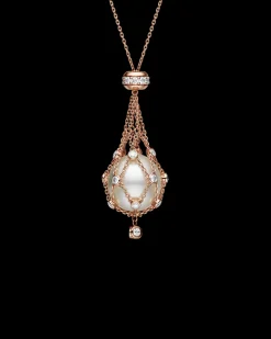 Necklaces & Pendants^Paspaley Diamond Lavalier Pearl Necklace | 15mm Button Pearl, Diamonds, and Rose Gold