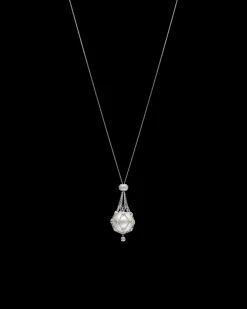 Necklaces & Pendants^Paspaley Diamond Lavalier Pearl Necklace | 15mm Round Pearl, Diamonds, and White Gold