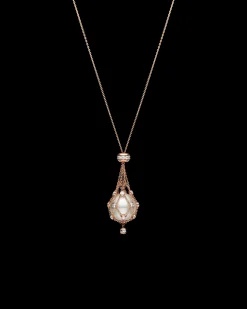 Necklaces & Pendants^Paspaley Diamond Lavalier Pearl Necklace | 15mm Button Pearl, Diamonds, and Rose Gold