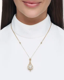 Necklaces & Pendants^Paspaley Diamond Lavalier Pearl Necklace | 15mm Circle Pearl, Diamonds, and Yellow Gold YellowGold