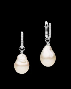 Earrings & Studs^Paspaley Diamond Pearls My Way Earrings | 12mm Baroque Pearls, Diamonds, and White Gold WhiteGold