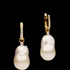 Earrings & Studs^Paspaley Diamond Pearls My Way Earrings | 14mm Baroque Pearls, Diamonds, and Yellow Gold YellowGold