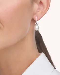 Earrings & Studs^Paspaley Diamond Pearls My Way Earrings | 12mm Oval Pearls, Diamonds, and White Gold WhiteGold