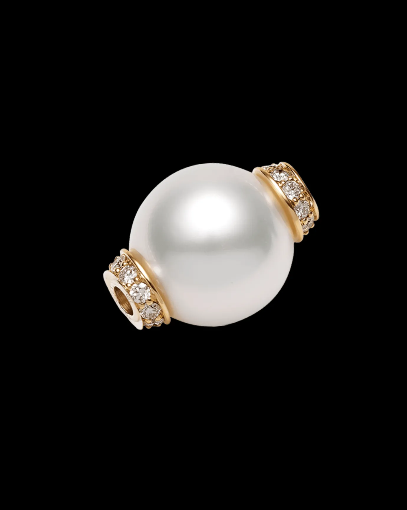 Clasps & Brooches^Paspaley Diamond Rondelle Pearl Clasp | 13mm Round Pearl, Diamonds, and Yellow Gold YellowGold