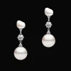 Earrings & Studs^Paspaley Diamond Sea Buoy and Keshi Stud Pearl Earrings | 12mm Semi-Round Pearls, Diamond, and White Gold WhiteGold