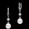 Earrings & Studs^Paspaley Diamond Sea Buoy Pearl Earrings | 12mm Semi-Round Pearls, Diamond, and White Gold WhiteGold