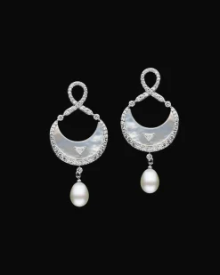 Chains, Charms & Accessories | Earrings & Studs^Paspaley Diamond Set Crescent Moon Pearl Earring Enhancers | 9-11mm Pearls, Mother Of Pearl, and White Gold WhiteGold