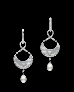 Chains, Charms & Accessories | Earrings & Studs^Paspaley Diamond Set Crescent Moon Pearl Earring Enhancers | 9-11mm Pearls, Mother Of Pearl, and White Gold WhiteGold