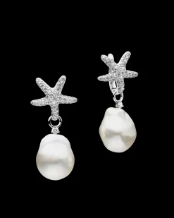Earrings & Studs^Paspaley Diamond Starfish Pearls My Way Earrings | 14mm Baroque Pearls, Diamonds, and White Gold WhiteGold