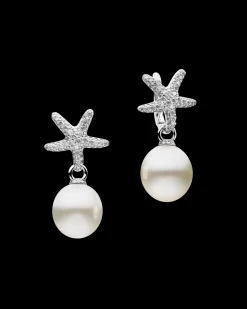 Earrings & Studs^Paspaley Diamond Starfish Pearls My Way Earrings | 13mm Oval Pearls, Diamonds, and White Gold WhiteGold