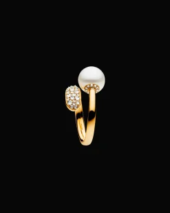 Rings^Paspaley Diamond Touchstone Pearl Ring | 9mm Oval Pearl, Diamonds, and Yellow Gold YellowGold