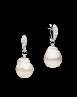 Earrings & Studs^Paspaley Diamond Touchstone Pearls My Way Earrings | 14mm Baroque Pearls, Diamonds, and White Gold WhiteGold
