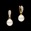 Earrings & Studs^Paspaley Diamond Touchstone Pearls My Way Pearl Earrings | 12mm Oval Pearls, Diamonds, and Yellow Gold YellowGold