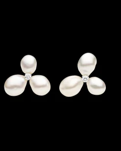 Earrings & Studs^Paspaley Diamond Triple Keshi Pearl Stud Earrings | 7-9mm Keshi Pearls, Diamonds, and Platinum