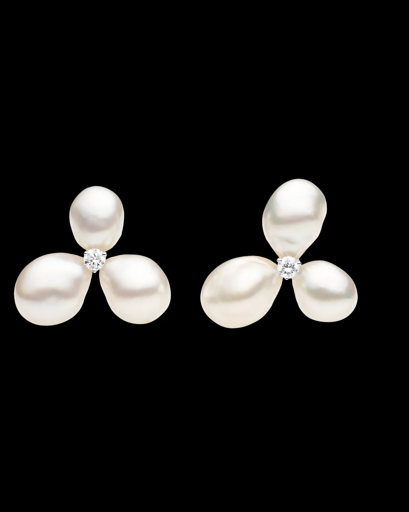 Earrings & Studs^Paspaley Diamond Triple Keshi Pearl Stud Earrings | 7-9mm Keshi Pearls, Diamonds, and Platinum