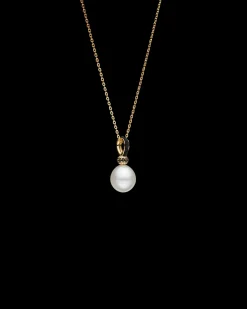 Necklaces & Pendants^Paspaley Dive Thimble Pearl Pendant | 13mm Oval Pearl, Black Spinel, and Yellow Gold YellowGold