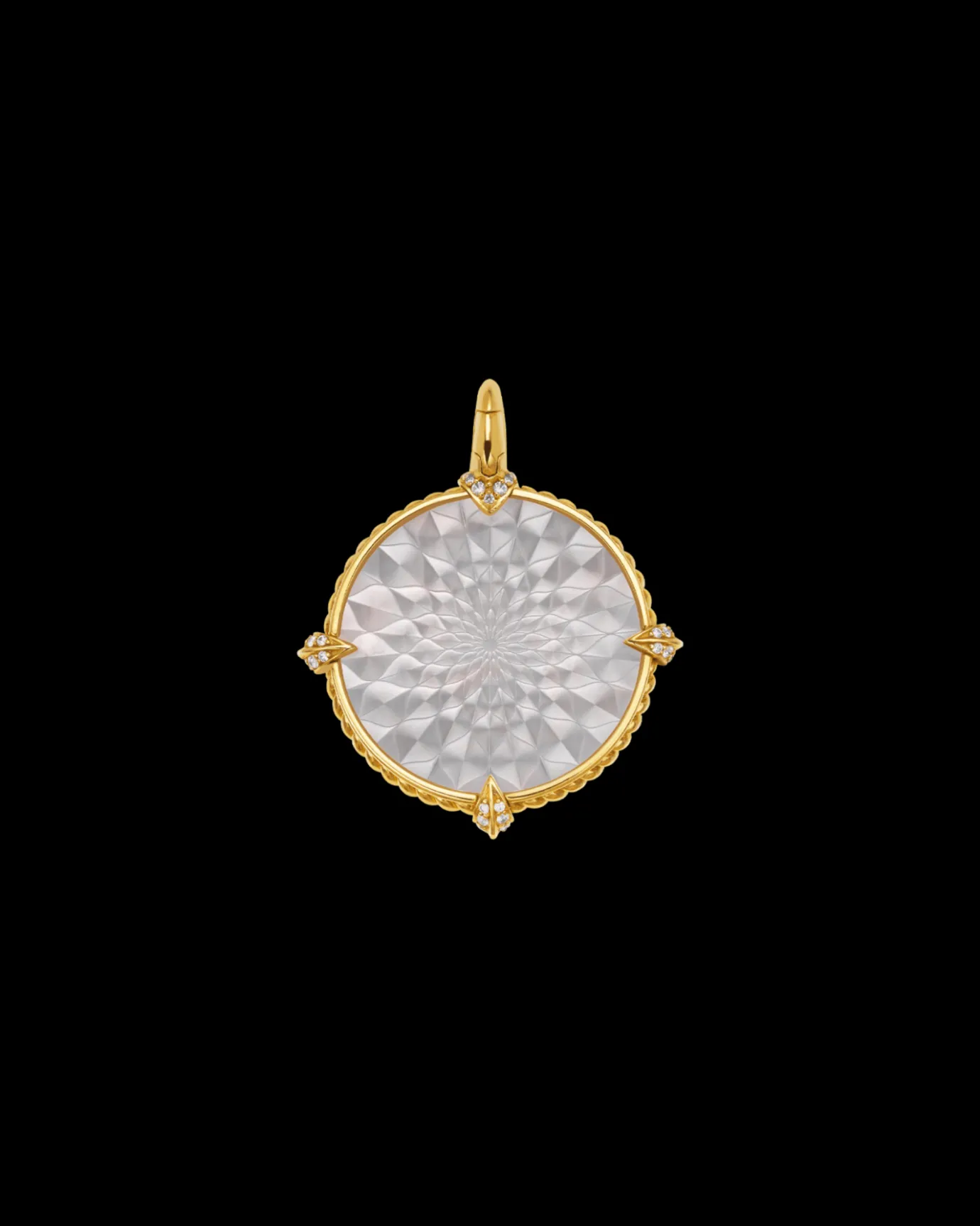 Chains, Charms & Accessories^Paspaley Dolphin Coin Charm | Mother of Pearl, Diamonds, and Yellow Gold YellowGold