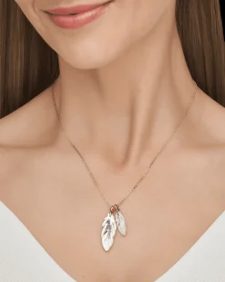 Necklaces & Pendants^Paspaley Double Feather Necklace | Mother of Pearl, Sapphires, and Yellow Gold YellowGold